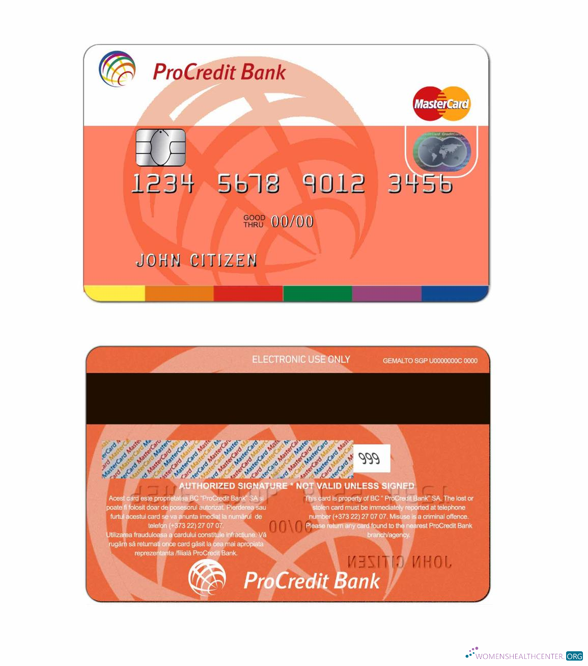 Download Moldova ProCredit Bank MasterCard 1 Photoshop template